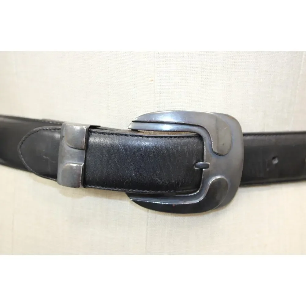 Vintage PAT AREIAS 925 Sterling Silver Signed Modernist Heavy Buckle Set Size 28